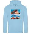Чоловіча толстовка (худі) Згорів сарай Блакитний фото