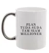 Чашка с цветной ручкой PLAN TUDA SUDA TAM SIAM MILLOONER Серебро фото
