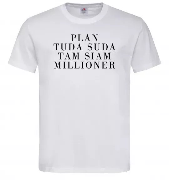 Чоловіча футболка PLAN TUDA SUDA TAM SIAM MILLOONER Білий фото