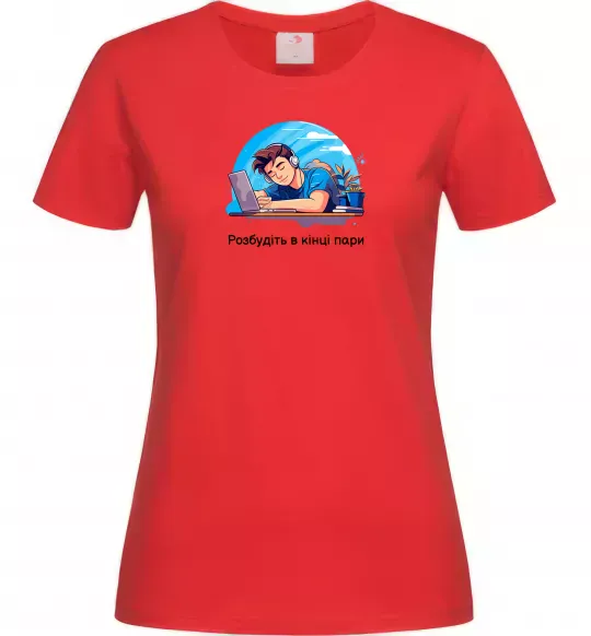 Жіноча футболка Розбудіть в кінці пари Червоний фото