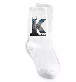 Носки Київ каштан емблема Белый фото Носки Київ каштан емблема Белый фото