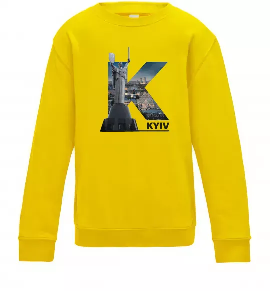Детский Свитшот Рідний Київ Солнечно желтый фото