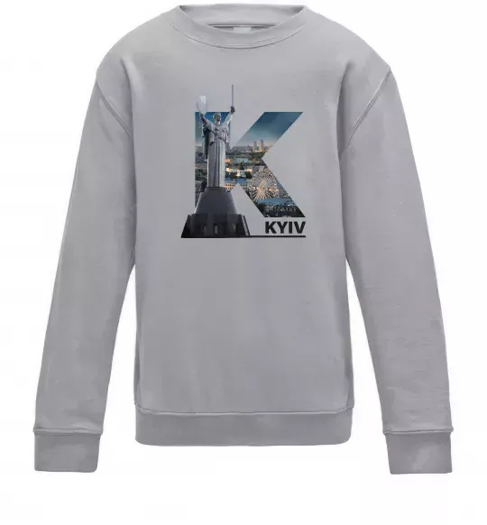 Детский Свитшот Рідний Київ Серый меланж фото