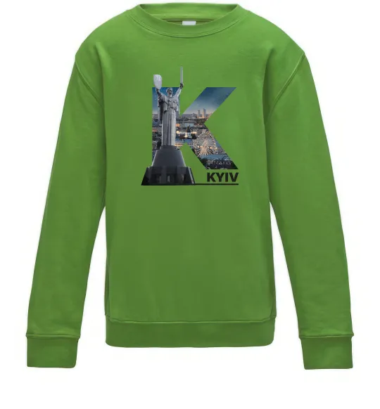 Детский Свитшот Рідний Київ Лаймовый фото