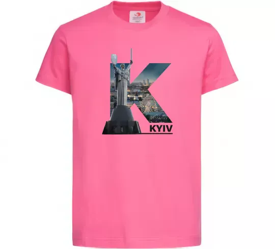 Детская футболка Рідний Київ Ярко-розовый фото