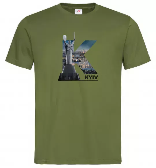Мужская футболка Рідний Київ Оливковый фото