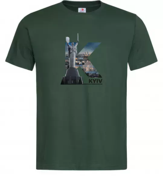Мужская футболка Рідний Київ Темно-зеленый фото