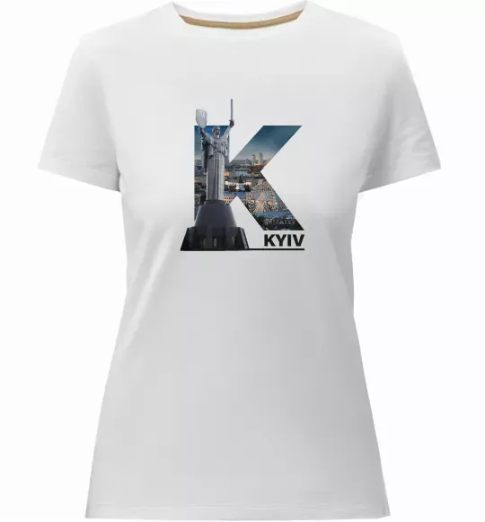 Женская премиум футболка Рідний Київ Белый фото