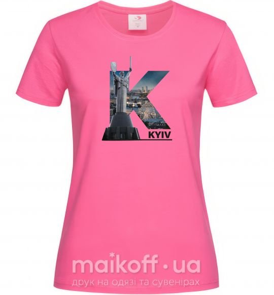 Женская футболка Рідний Київ Ярко-розовый фото