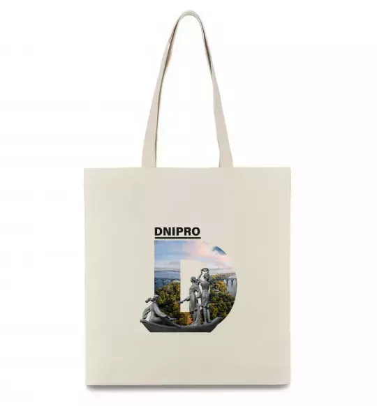 Еко-сумка Рідний Дніпро Бежевий фото