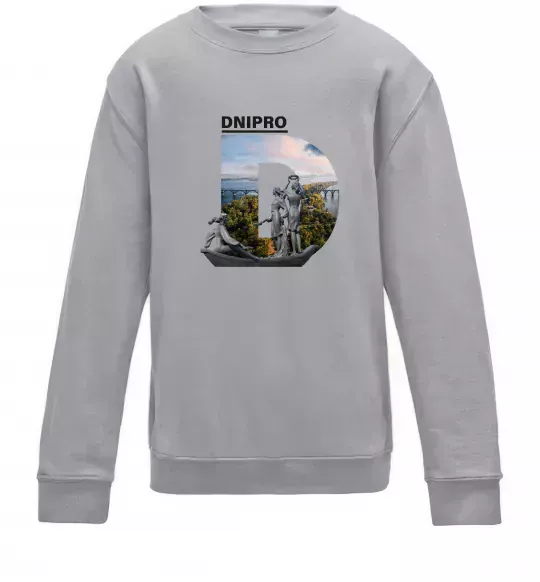 Детский Свитшот Рідний Дніпро Серый меланж фото