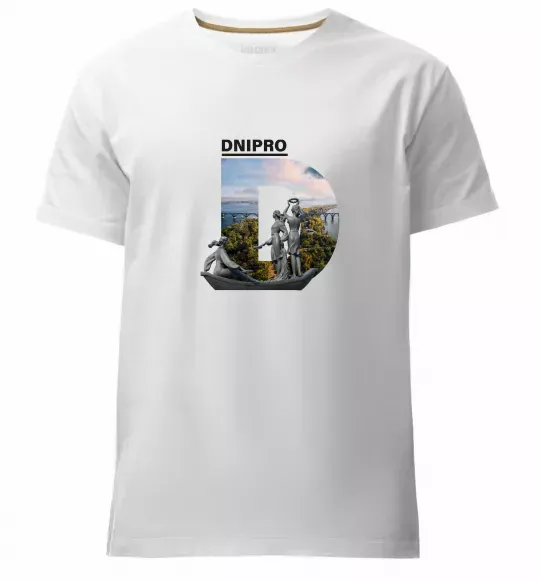 Чоловіча преміум футболка Рідний Дніпро Білий фото