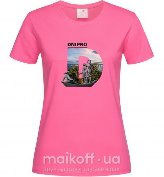 Женская футболка Рідний Дніпро Ярко-розовый фото