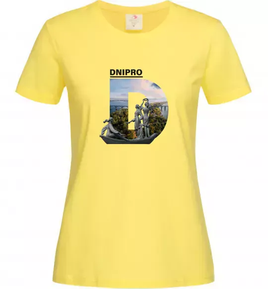 Жіноча футболка Рідний Дніпро Лимонний фото