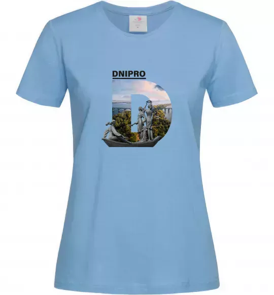 Жіноча футболка Рідний Дніпро Блакитний фото