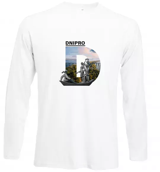 Лонгслів Рідний Дніпро Білий фото