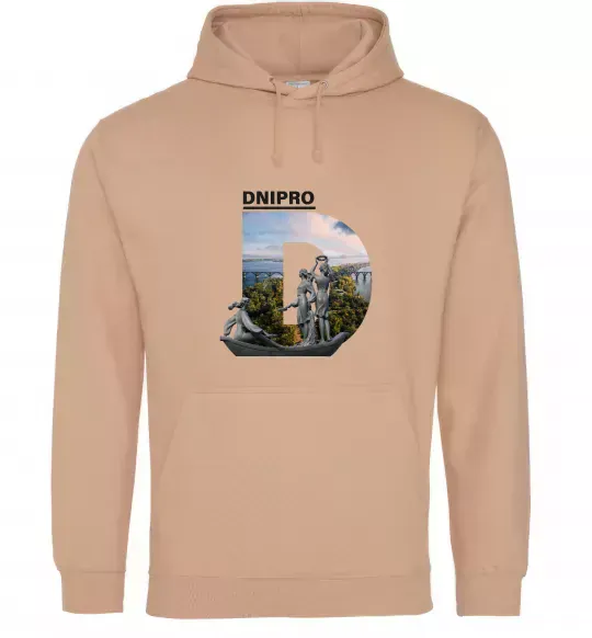 Мужская толстовка (худи) Рідний Дніпро Песочный фото