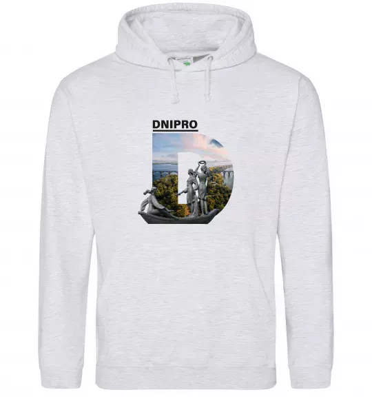 Жіноча толстовка (худі) Рідний Дніпро Сірий меланж фото