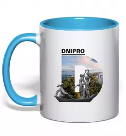 Чашка с цветной ручкой Dnipro center of freedom Голубой фото