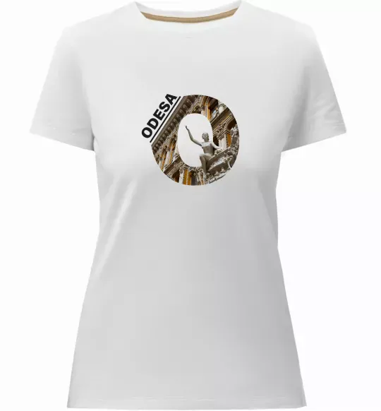 Женская премиум футболка Рідна Одеса Белый фото