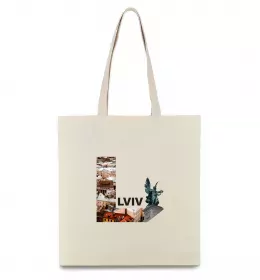 Еко-сумка Рідний Львів Бежевий фото