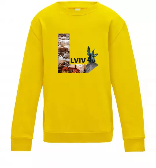 Детский Свитшот Рідний Львів Солнечно желтый фото