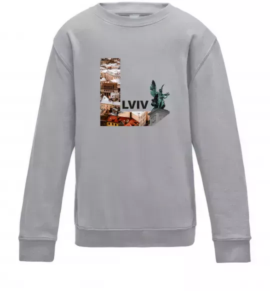 Детский Свитшот Рідний Львів Серый меланж фото