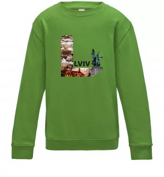 Детский Свитшот Рідний Львів Лаймовый фото