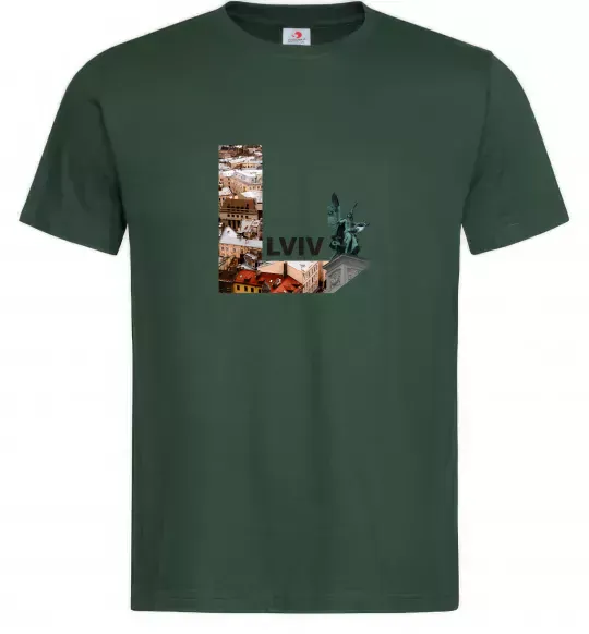 Чоловіча футболка Рідний Львів Темно-зелений фото