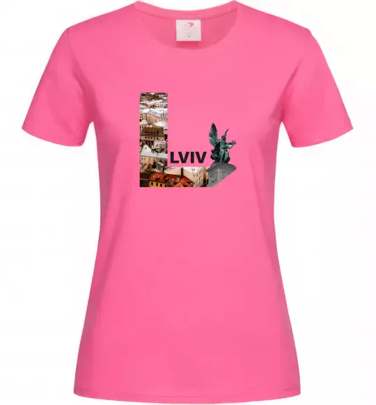 Женская футболка Рідний Львів Ярко-розовый фото