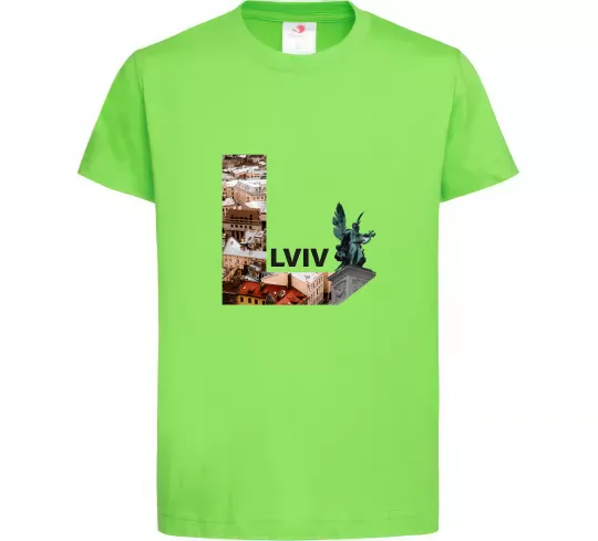Дитяча футболка Рідний Львів Лаймовий фото