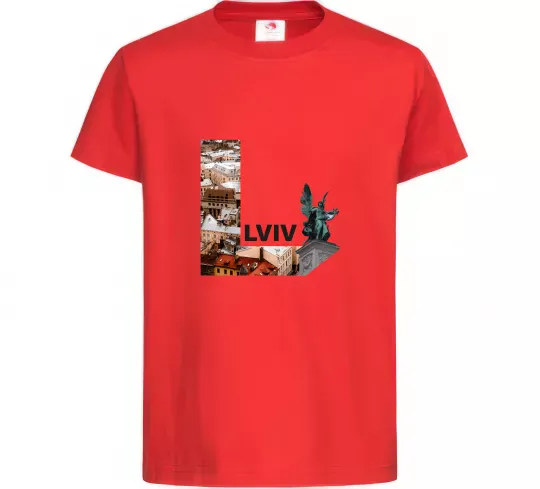Дитяча футболка Рідний Львів Червоний фото