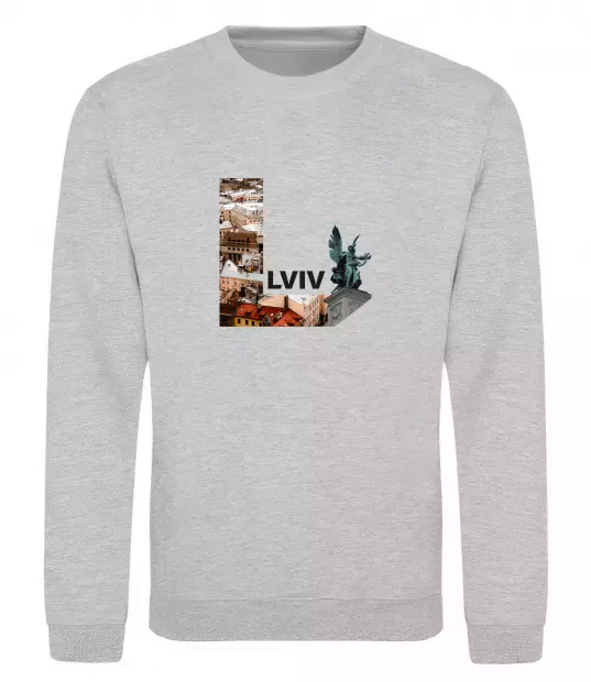 Світшот Рідний Львів Сірий меланж фото