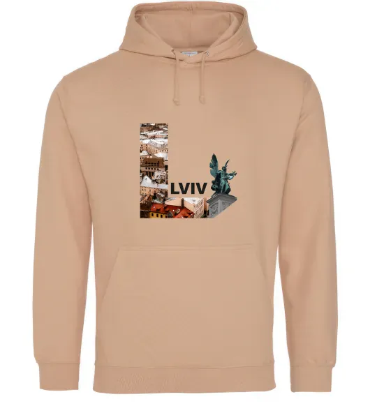 Мужская толстовка (худи) Рідний Львів Песочный фото
