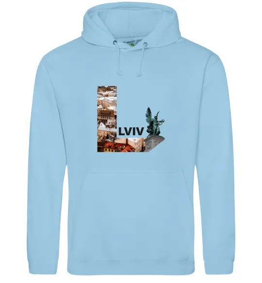 Чоловіча толстовка (худі) Рідний Львів Блакитний фото