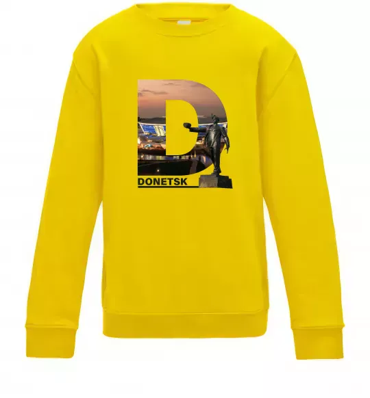 Детский Свитшот Рідний Донецьк Солнечно желтый фото
