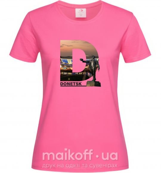 Жіноча футболка Рідний Донецьк Яскраво-рожевий фото