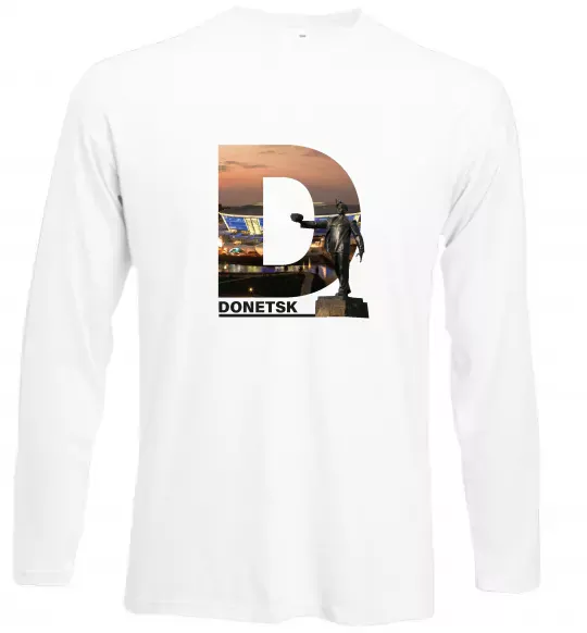 Лонгслів Рідний Донецьк Білий фото