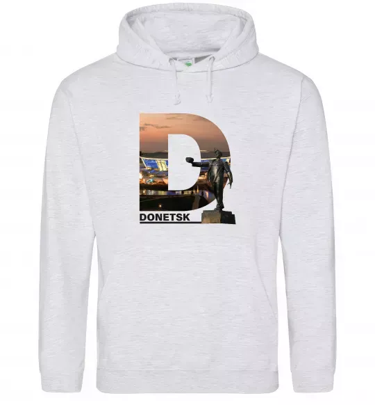 Женская толстовка (худи) Рідний Донецьк Серый меланж фото