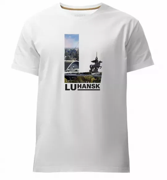 Мужская премиум футболка Рідний Луганськ Белый фото