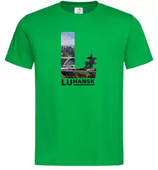 Мужская футболка Рідний Луганськ Зеленый фото