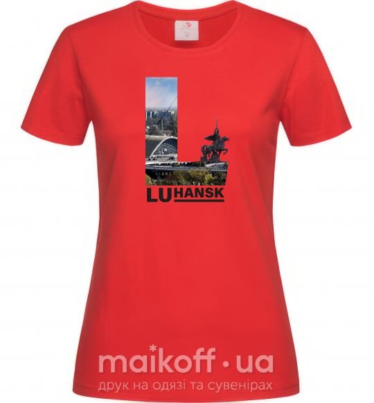 Женская футболка Рідний Луганськ Красный фото