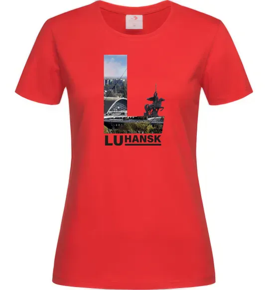 Женская футболка Рідний Луганськ Красный фото