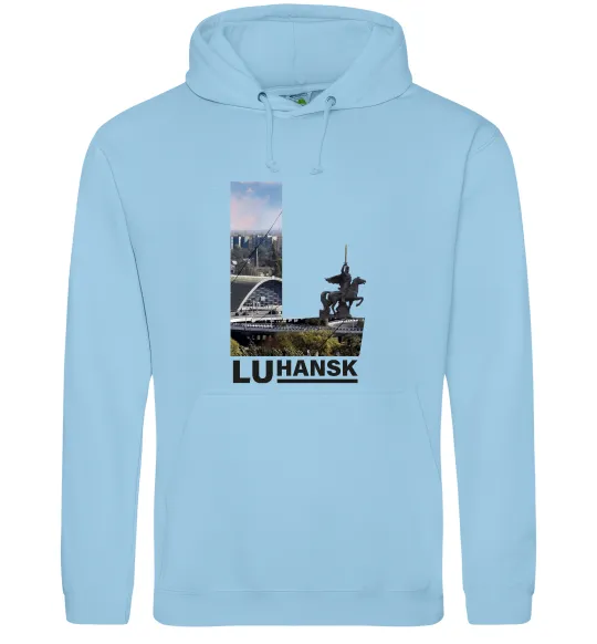 Чоловіча толстовка (худі) Рідний Луганськ Блакитний фото