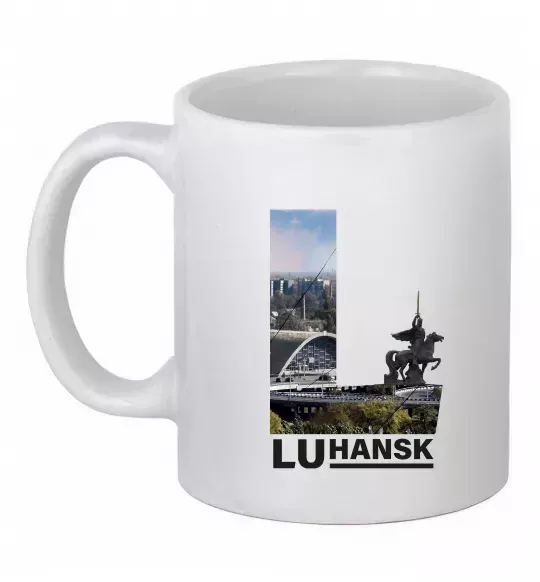 Чашка керамічна Рідний Луганськ Білий фото