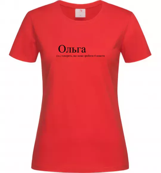 Женская футболка Ольга Красный фото
