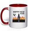 Чашка с цветной ручкой Happy New Year 2024 Красный фото