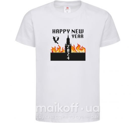 Детская футболка Happy New Year 2024 Белый фото