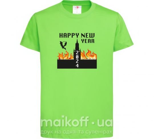Детская футболка Happy New Year 2024 Лаймовый фото