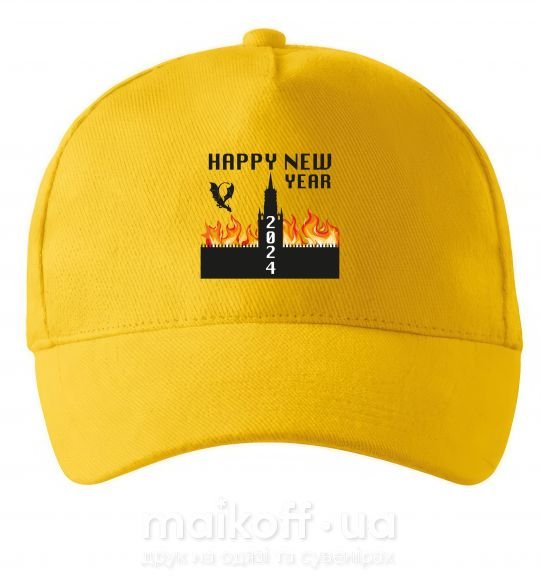 Кепка Happy New Year 2024 Сонячно жовтий фото
